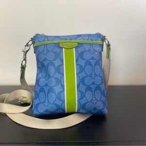 Coach crossbody lime green blue